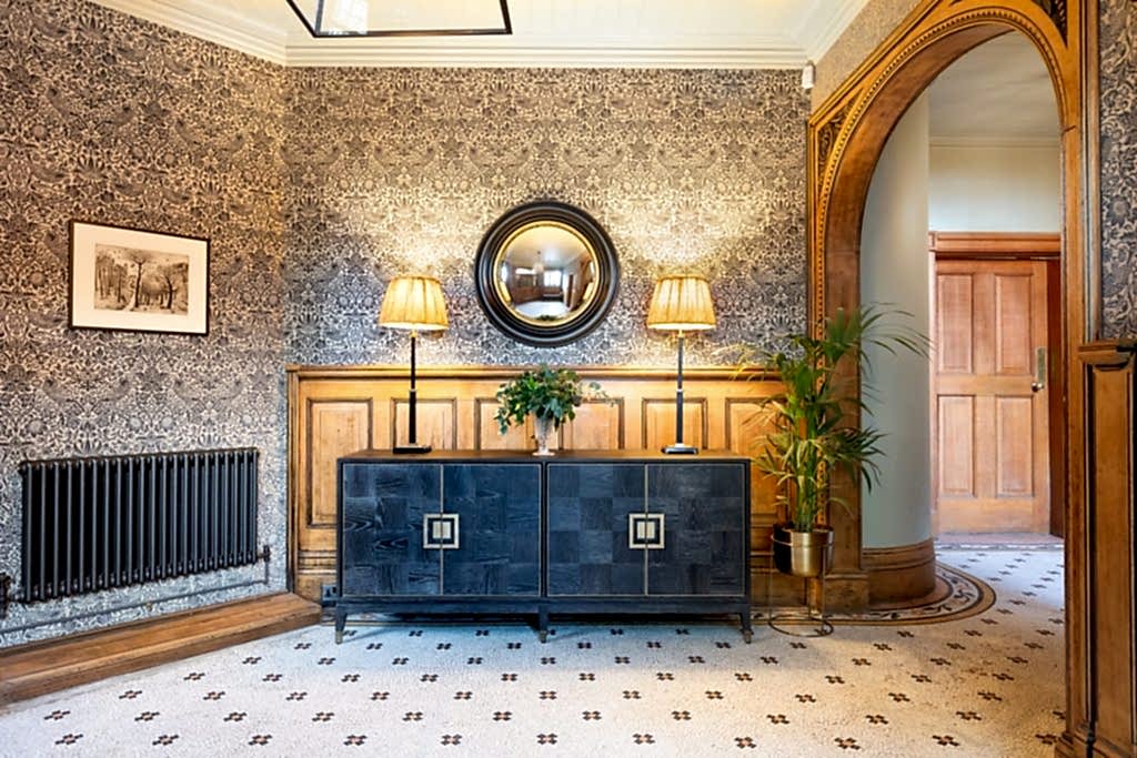 Worplesdon St Mary luxury hallway interior featuring bespoke design details, elegant décor, and refined finishes